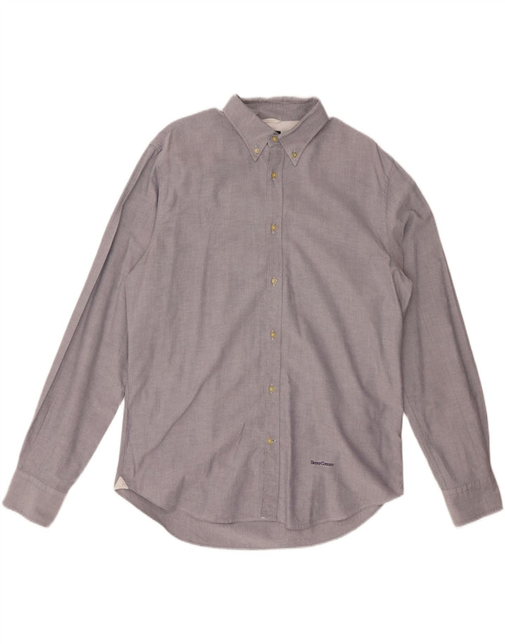 Henry Cottons Camisa para hombre Talla 42 Algodón gris grande
