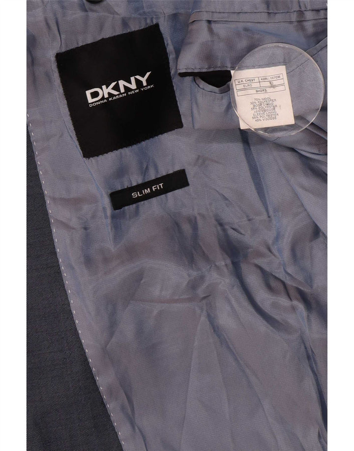 Dkny Chaqueta tipo blazer de 2 botones para hombre UK 42 XL Lana azul marino