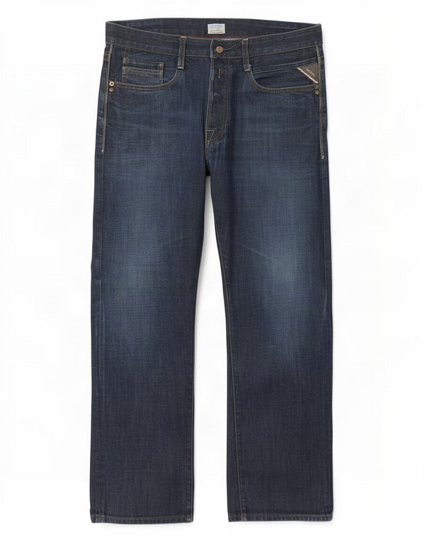 Vaqueros rectos para hombre Replay W36 L32 Algodón azul marino