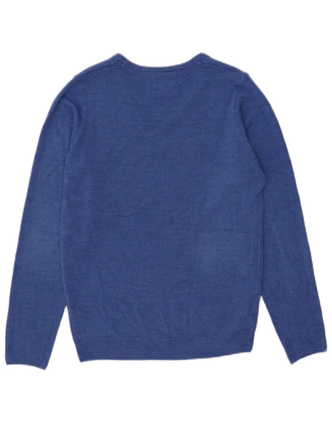 Marks & Spencer Suéter con Cuello en V para Mujer UK 10 Pequeño Acrílico Azul