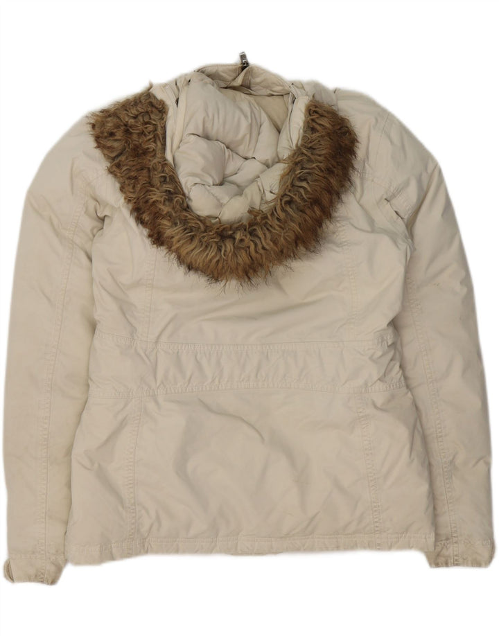 THE NORTH FACE Chaqueta acolchada con capucha para mujer UK 14 Medium Off White