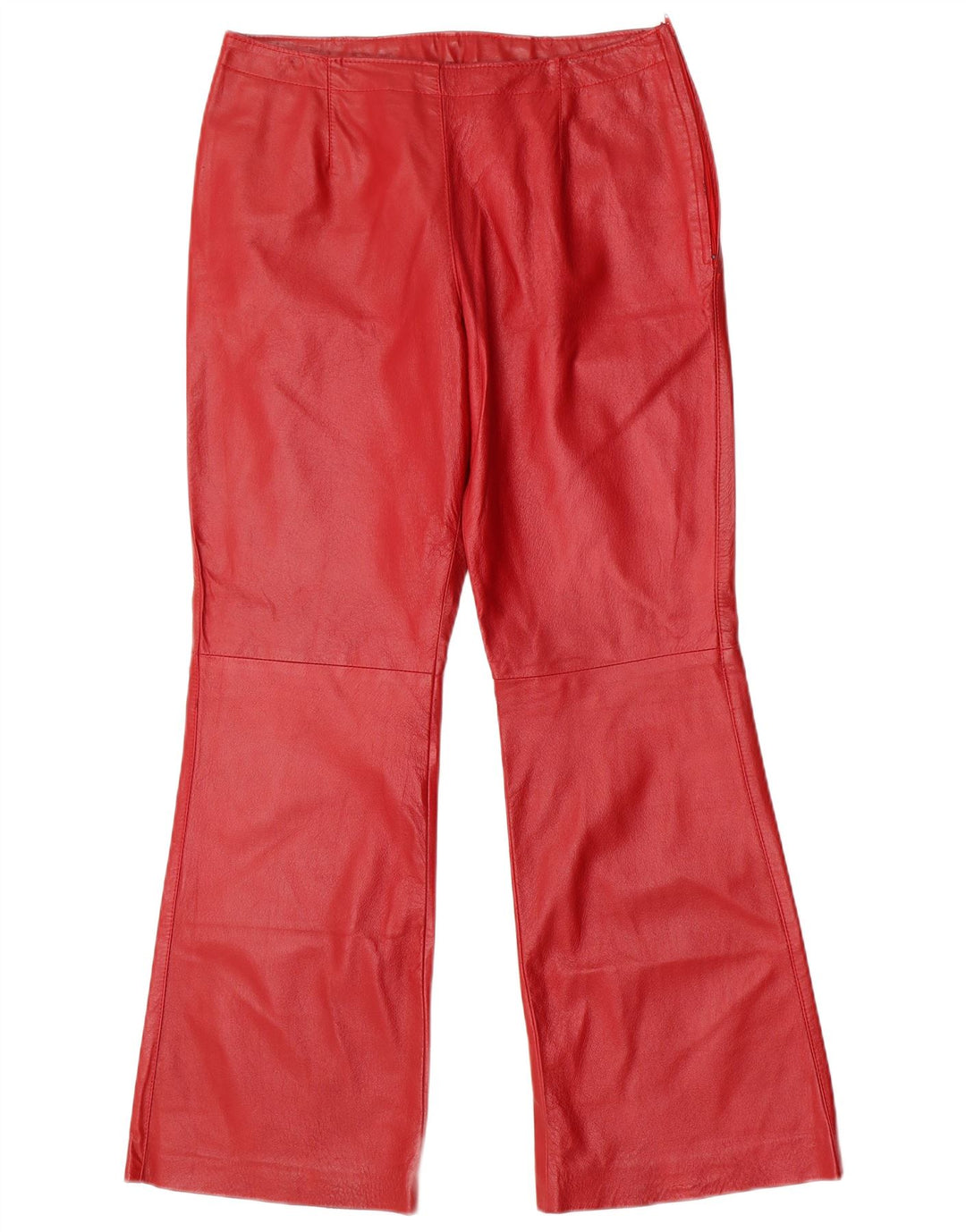 Conbipel Pantalones de cuero acampanados para mujer IT 46 Large W30 L30 Cuero rojo