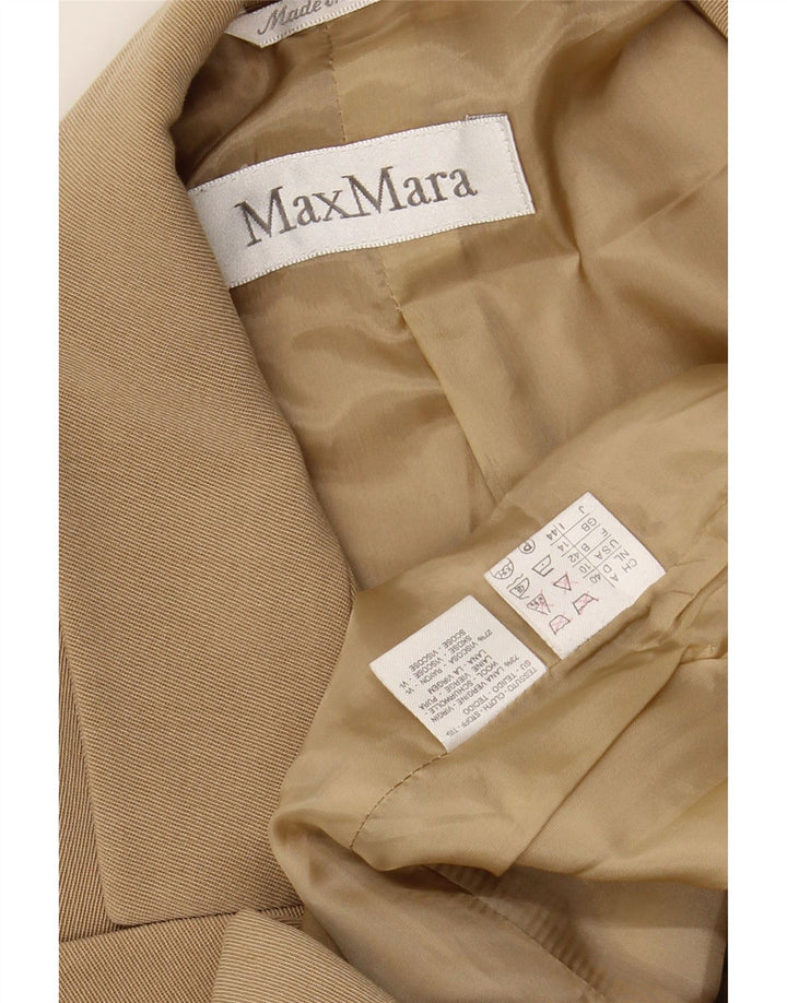 MAX MARA Chaqueta tipo blazer con doble botonadura para mujer UK 40 Lana beige grande