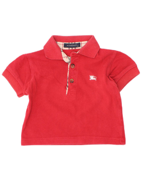 Burberry Polo para bebé niño 6-9 meses Algodón rojo