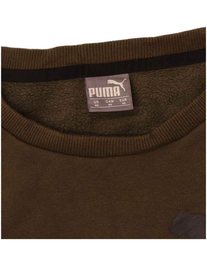Puma Sudadera Estampada Con Estampado De Algodón Caqui Medio