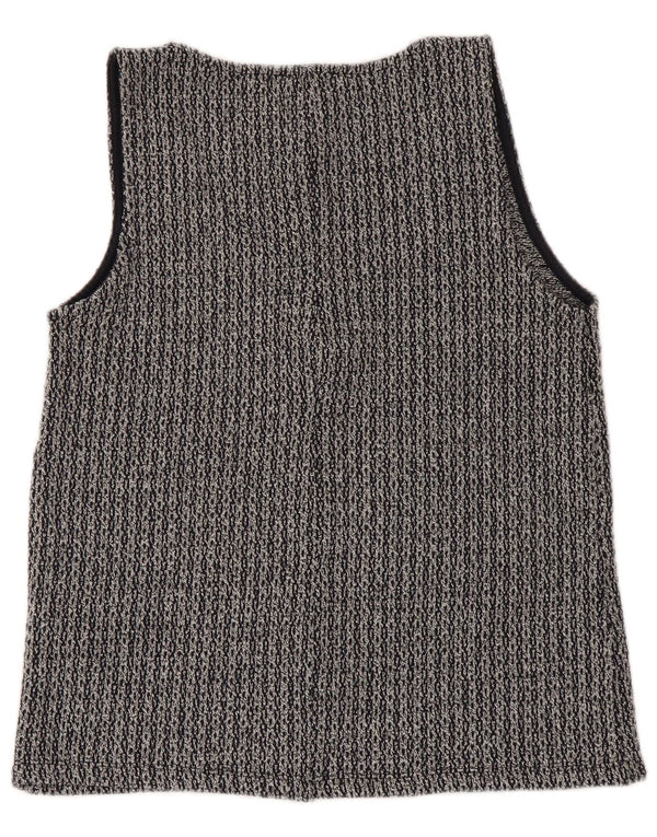 Zara Mujer Chaleco Top UK 42 Poliéster Gris Medio