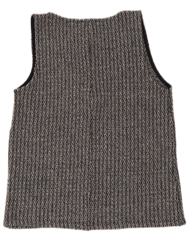 Zara Mujer Chaleco Top UK 42 Poliéster Gris Medio