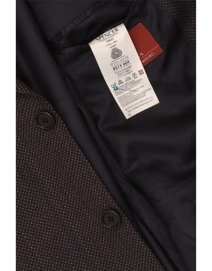 Marks & Spencer Chaqueta tipo blazer de 3 botones para hombre UK 44 XL Lana virgen azul marino