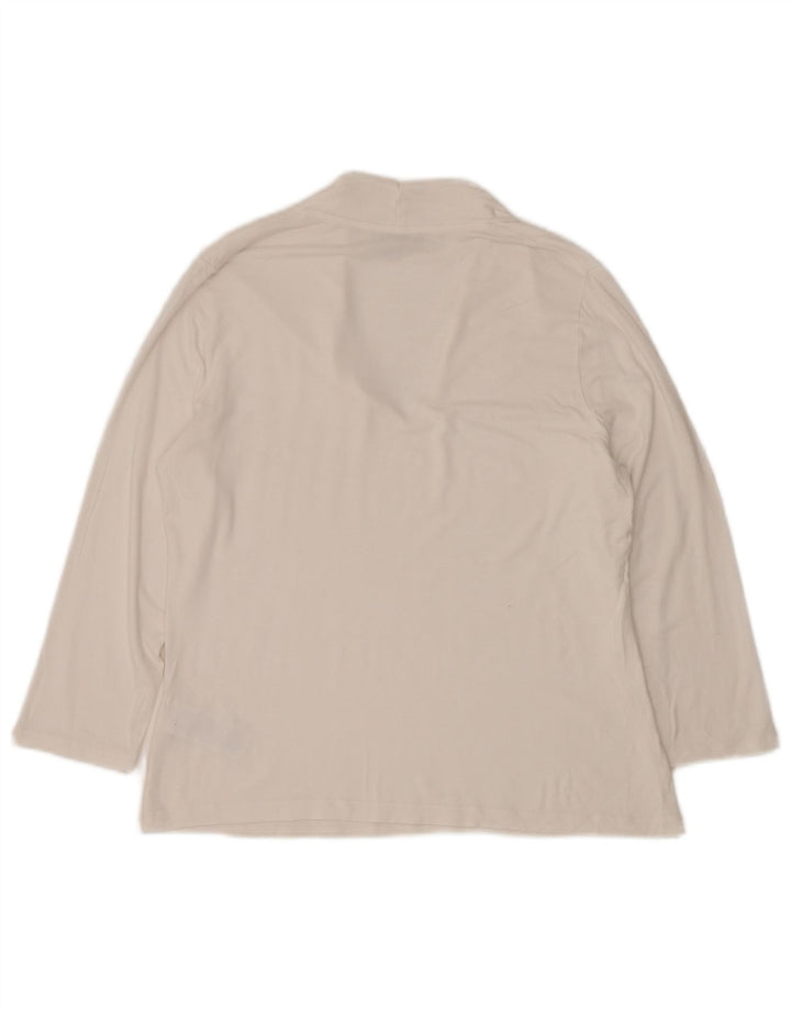 HOBBS Top de mujer de manga larga UK 44 Large Viscosa blanca