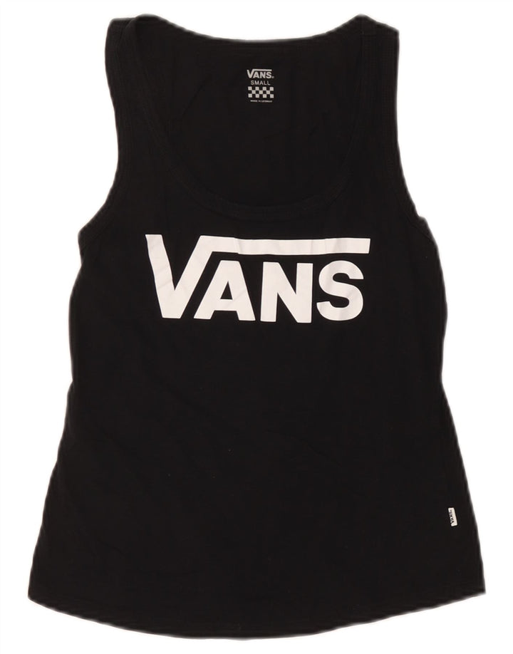 Vans Mujer Gráfico Chaleco Top Reino Unido 10 Pequeño Negro