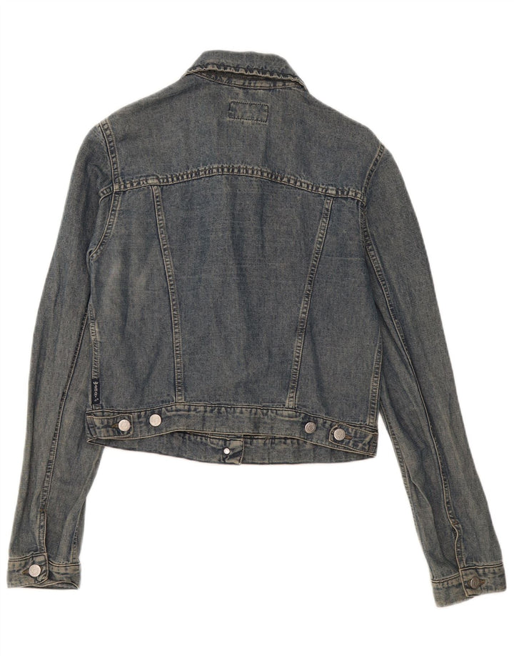 Armani Jeans Chaqueta vaquera corta para mujer Reino Unido 12 Lino azul medio