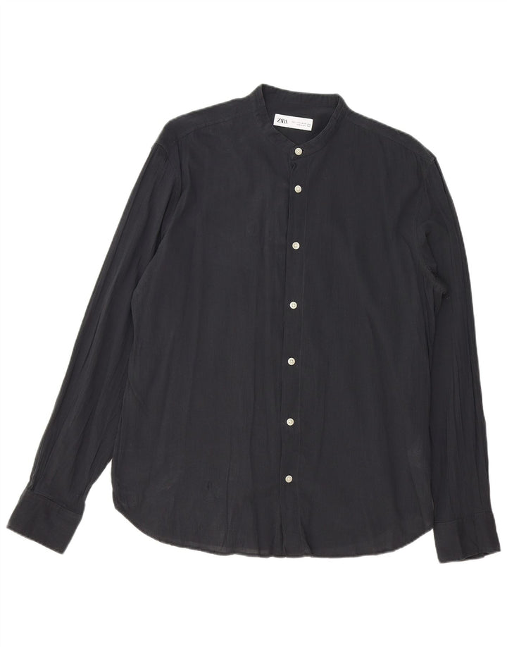 ZARA Mens Shirt Large Black Cotton