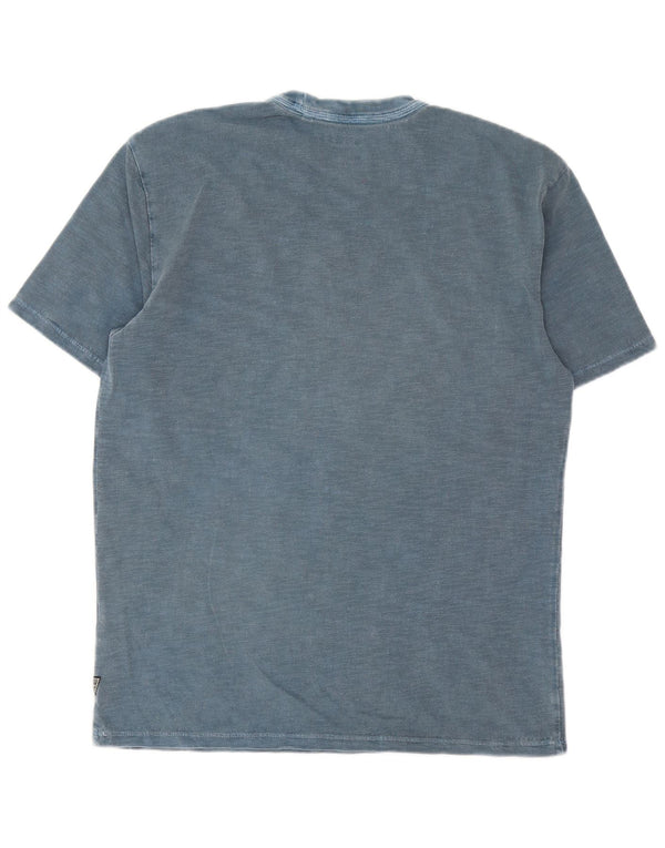 Guess Camiseta holgada con gráfico para hombre XS Algodón azul