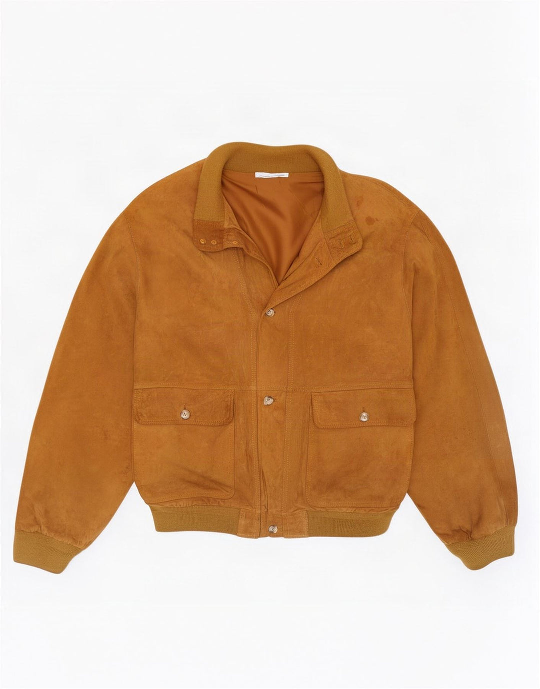 Vintage hombres ante bomber chaqueta IT 56 3XL cuero beige