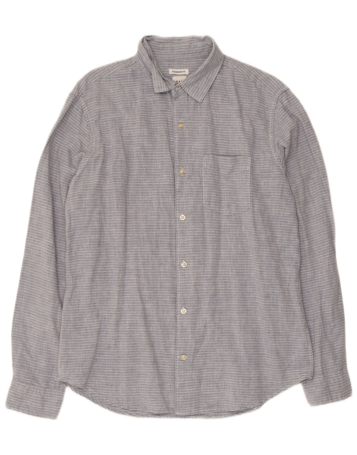 Camisa Gap de corte estándar para hombre con rayas diplomáticas en gris medio