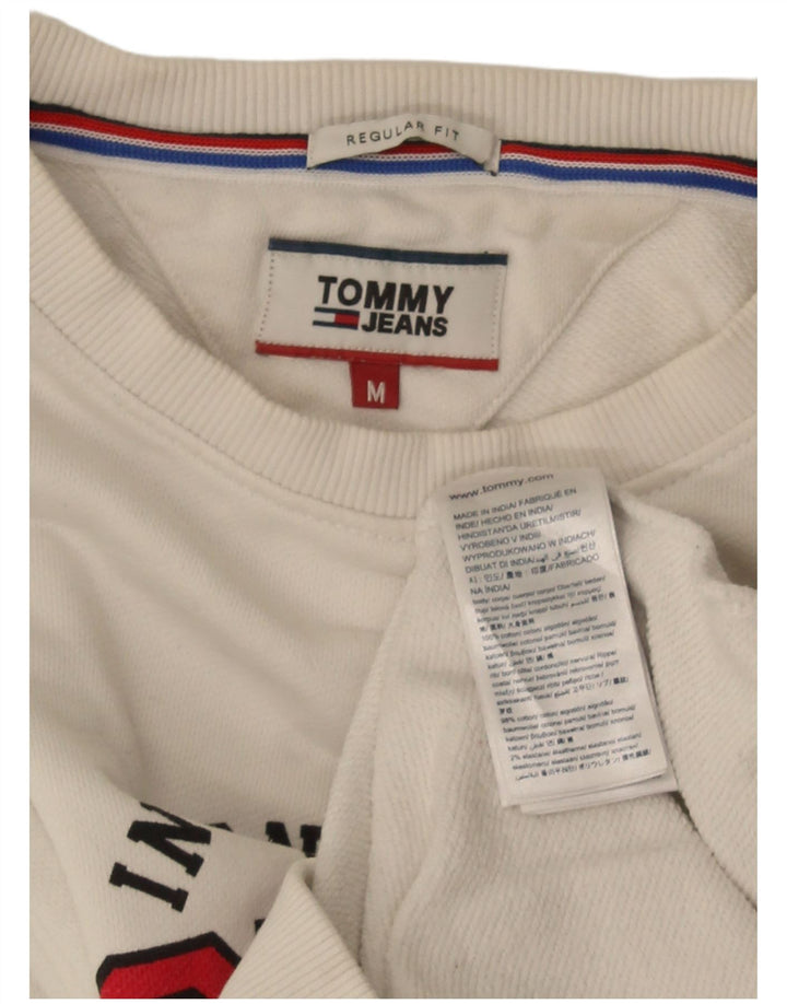 Tommy Hilfiger Hombre Regular Fit Sudadera Jumper Medium Blanco Algodón