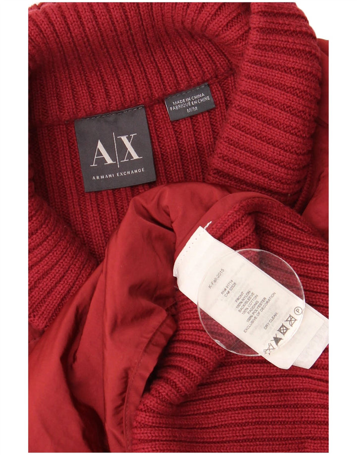 ARMANI EXCHANGE Suéter tipo cárdigan para hombre Nylon rojo mediano