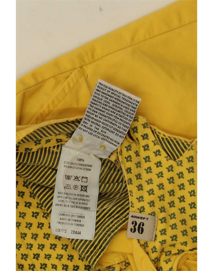 40Weft Pantalones cortos chinos para hombre W36 Algodón amarillo grande