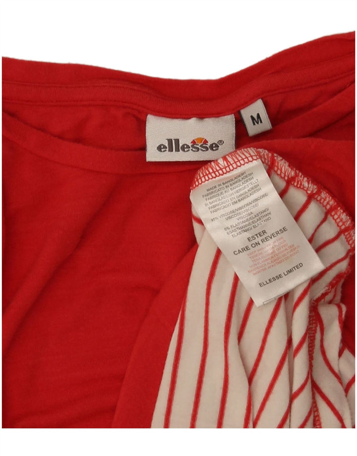 Camiseta Ellesse para mujer Top UK 44 Viscosa a rayas rojas medianas