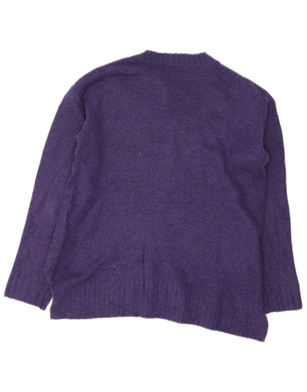 Marks & Spencer Suéter de Cuello Redondo para Mujer UK 10 Small Púrpura