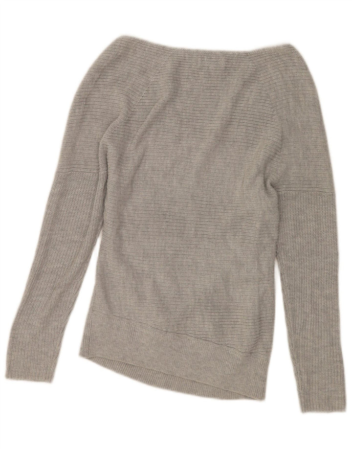 Topshop Top de manga larga para mujer UK 8 Small Gris Acrílico