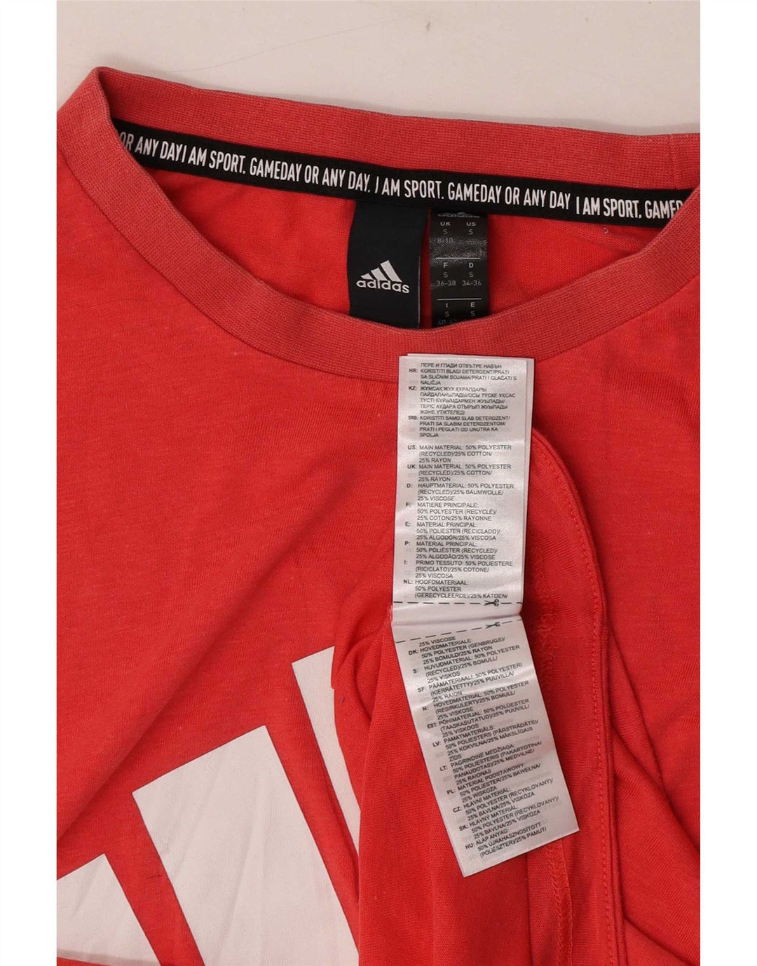 Adidas Mujer Gráfico Chaleco Top UK 8/10 Pequeño Rojo Poliéster
