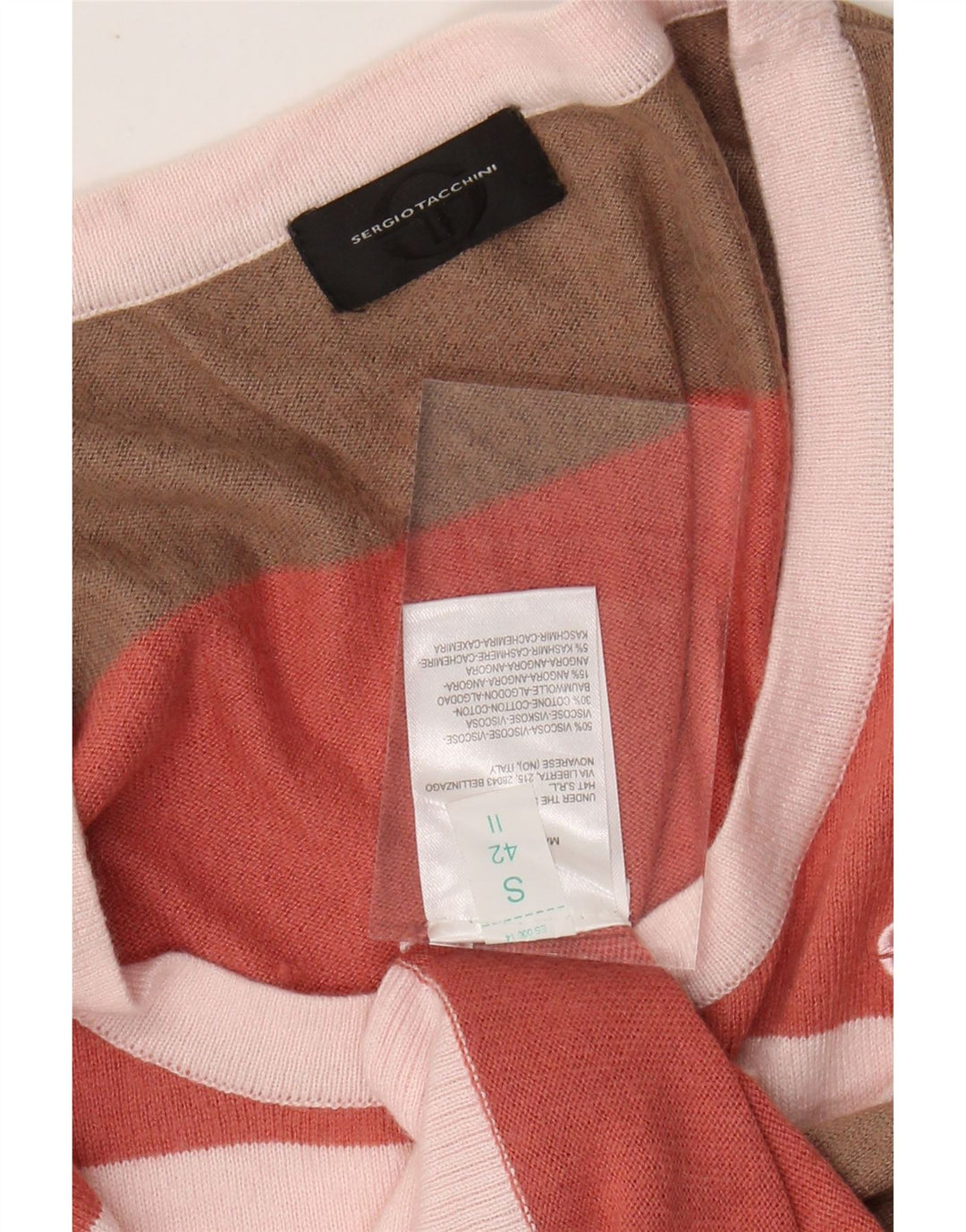 SERGIO TACCHINI Suéter con cuello barco para mujer UK 10 Small Multicolor