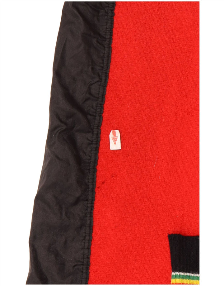 Vintage mujer bomber chaqueta Reino Unido 14 gran lana de color negro