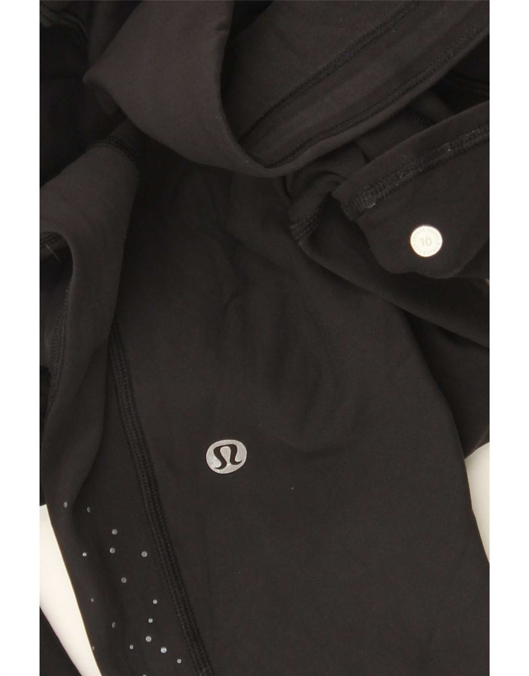 Lululemon Leggings cortos para mujer US 10 grande negro manchado