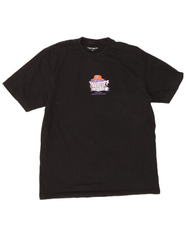 Carhartt Hombre Camiseta Gráfica Top Mediano Negro