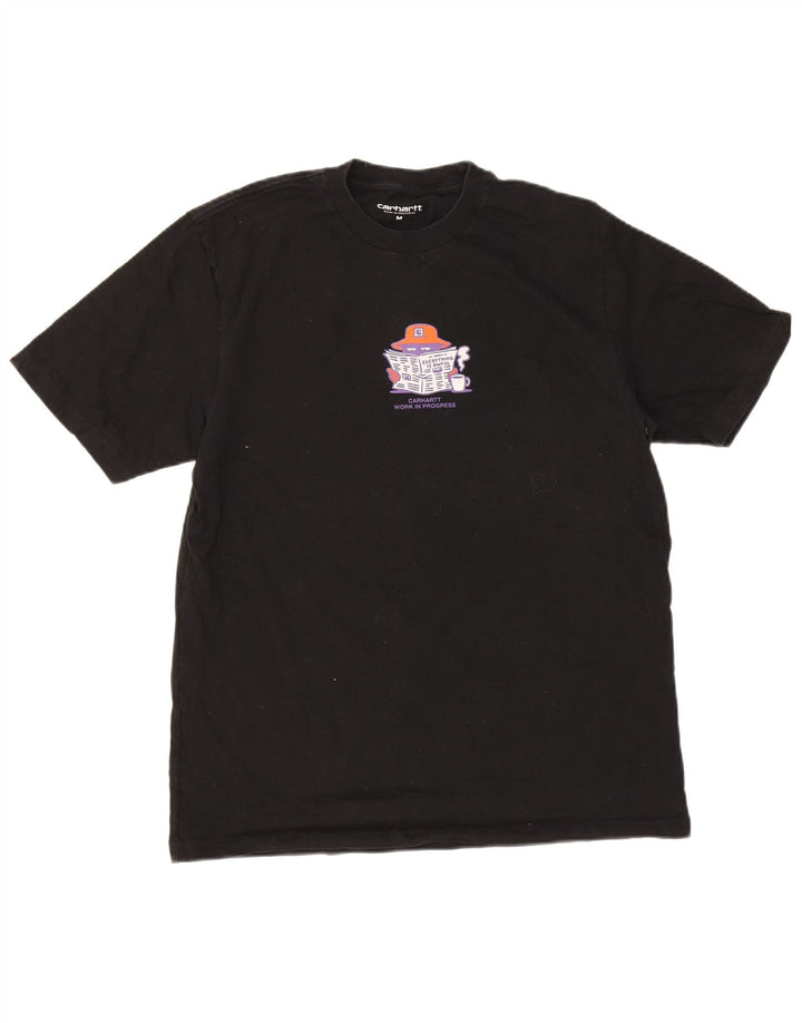 Carhartt Hombre Camiseta Gráfica Top Mediano Negro