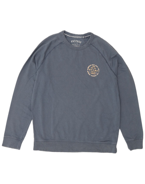 Sudadera con estampado gráfico de hombre Fat Face Jersey de algodón azul grande
