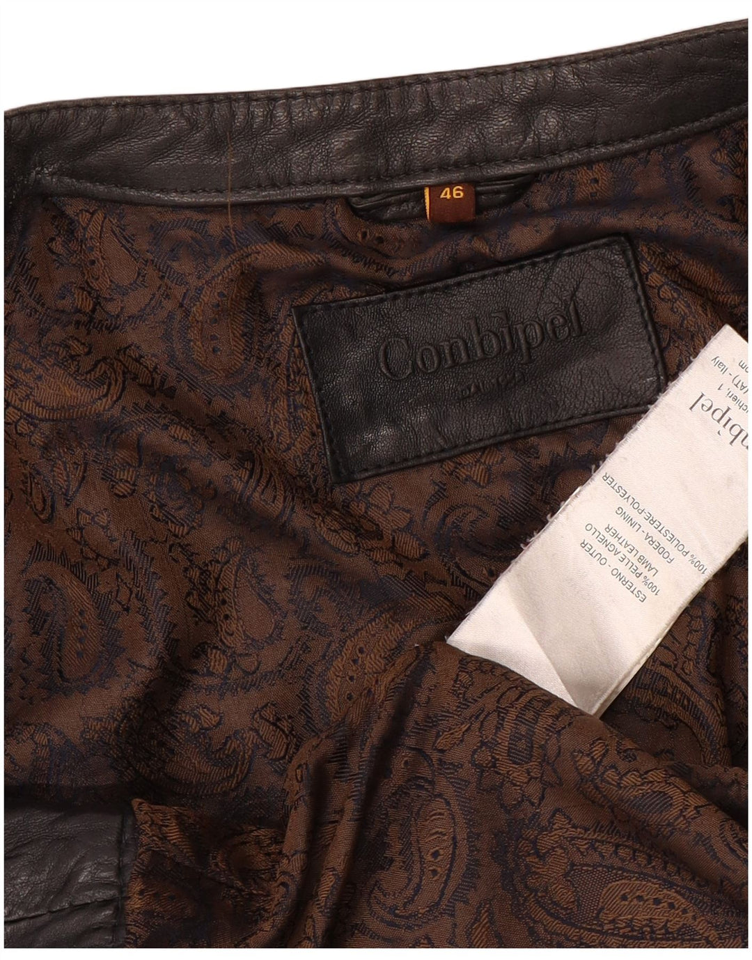 Conbipel Chaqueta de cuero corta para mujer IT 46 Cuero negro grande