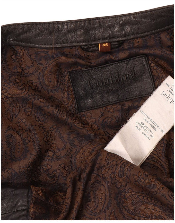 Conbipel Chaqueta de cuero corta para mujer IT 46 Cuero negro grande