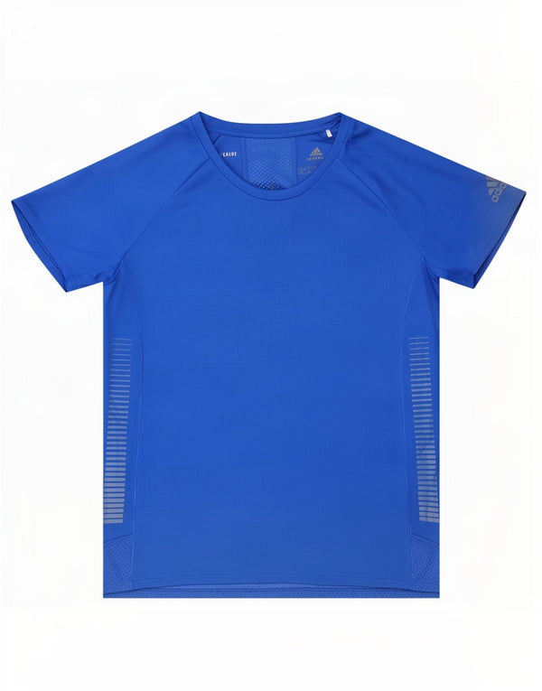 Adidas Mujer Aeroready Camiseta Top UK 16/18 Grande Azul Poliéster