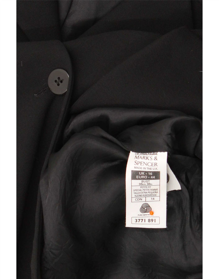 Marks & Spencer Abrigo para mujer UK 46 Grande Lana nueva negra