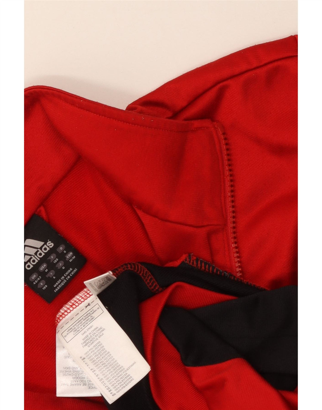 ADIDAS Chaqueta de chándal para hombre UK 40/42 Poliéster con bloques de color rojo mediano