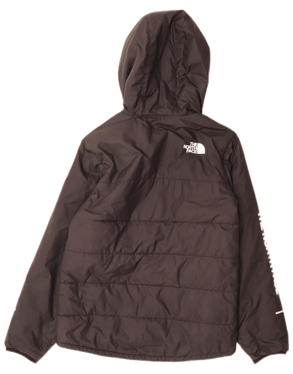 The North Face Chaqueta acolchada con capucha para niños, talla grande, color negro, 11-12 años