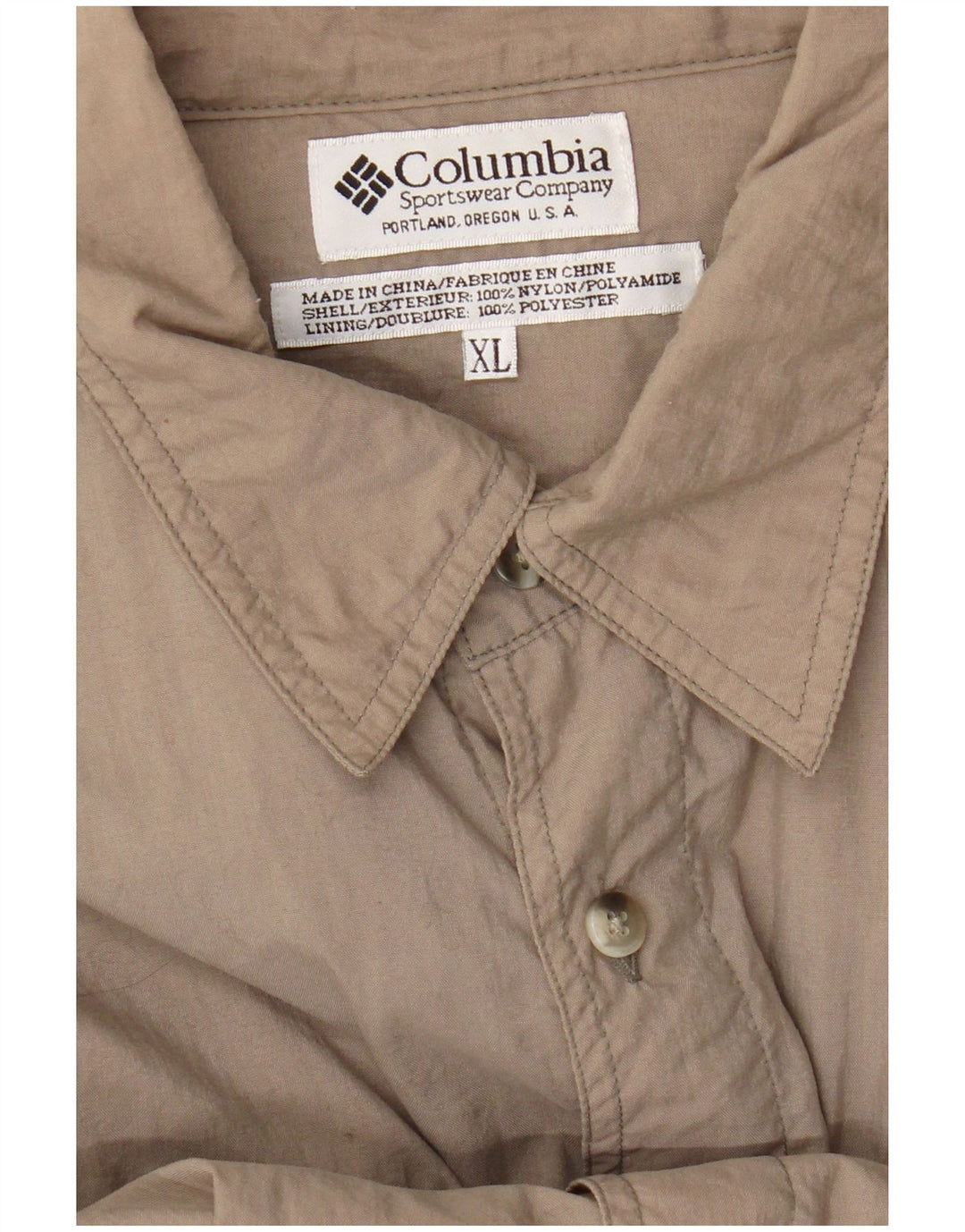 Camisa Columbia Hombre XL Nylon Beige