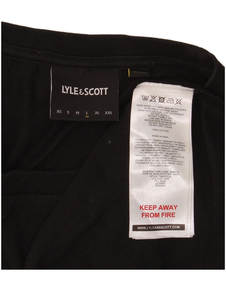 Lyle & Scott - Camiseta para hombre, talla grande, algodón negro