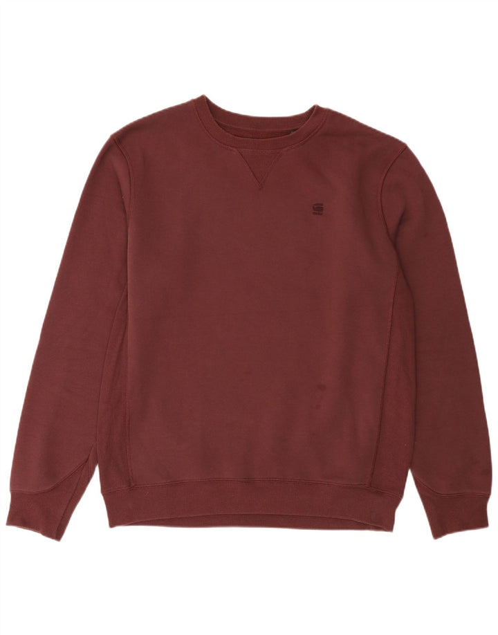 G-Star Hombre Sudadera Jumper Large Borgoña Algodón