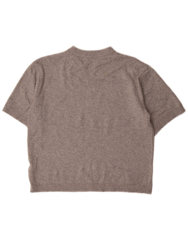 MARKS & SPENCER Suéter tipo jersey con cuello redondo para mujer UK 40 Gris medio