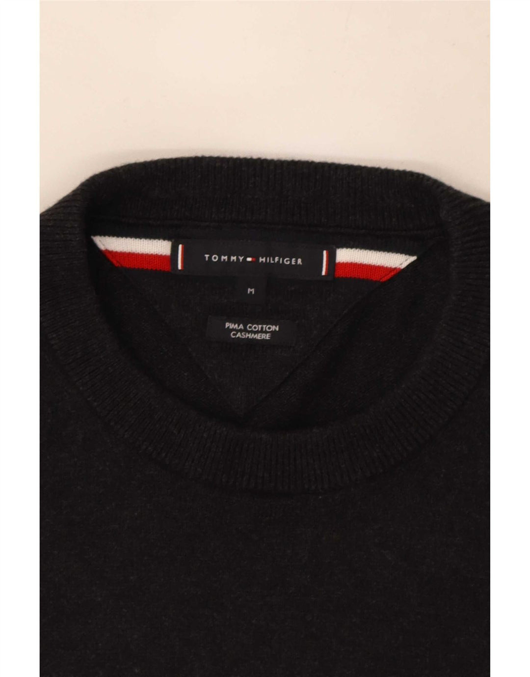 Tommy Hilfiger Jersey con cuello redondo para hombre de algodón gris medio