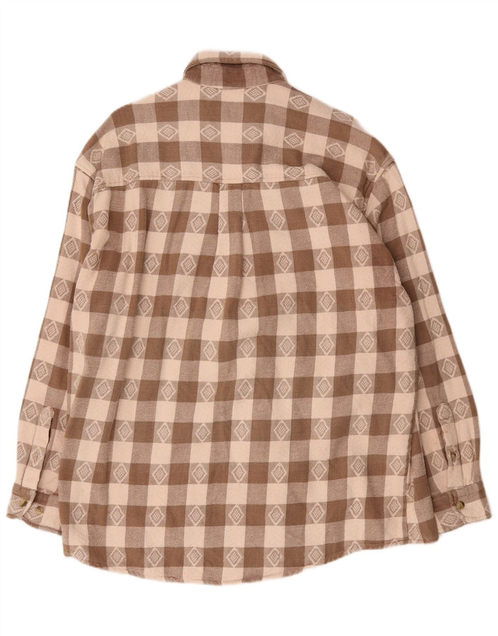 Camisa de franela para hombre Tom Tailor XL Algodón a cuadros marrón