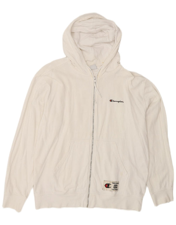 Champion Sudadera con capucha y cremallera para hombre XL Algodón blanco