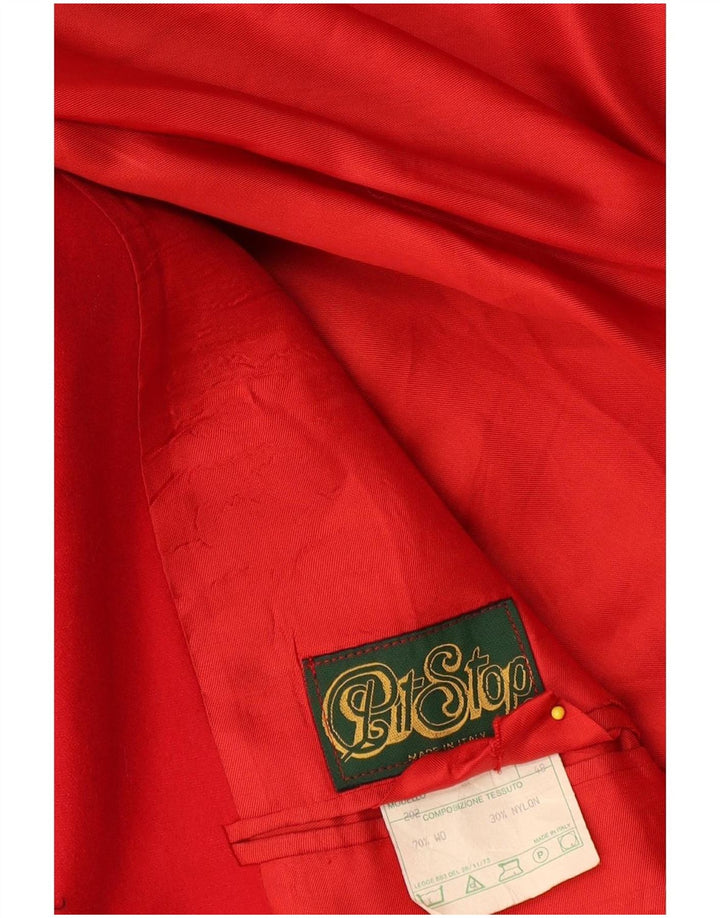 Pit Stop Chaqueta tipo blazer de 2 botones para hombre IT 48 Lana roja mediana
