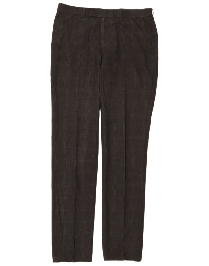 Marks & Spencer Pantalón de traje súper ajustado para hombre W32 L33 Cuadros grises