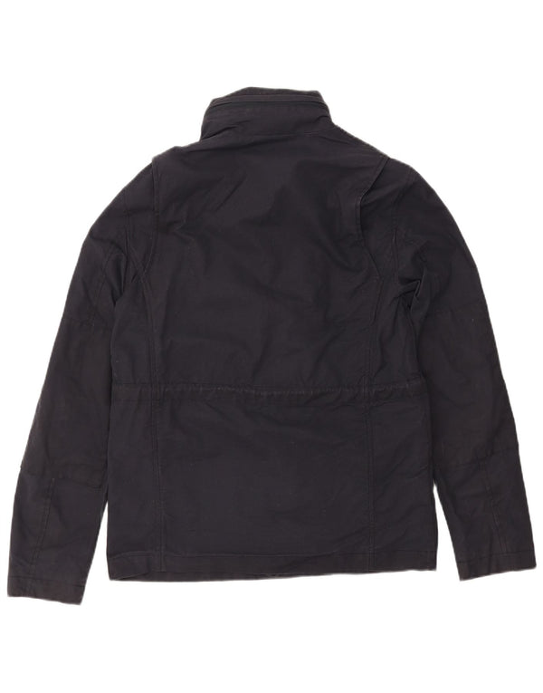 FRED PERRY Chaqueta cortavientos con capucha para hombre UK 36 Small Azul marino Algodón