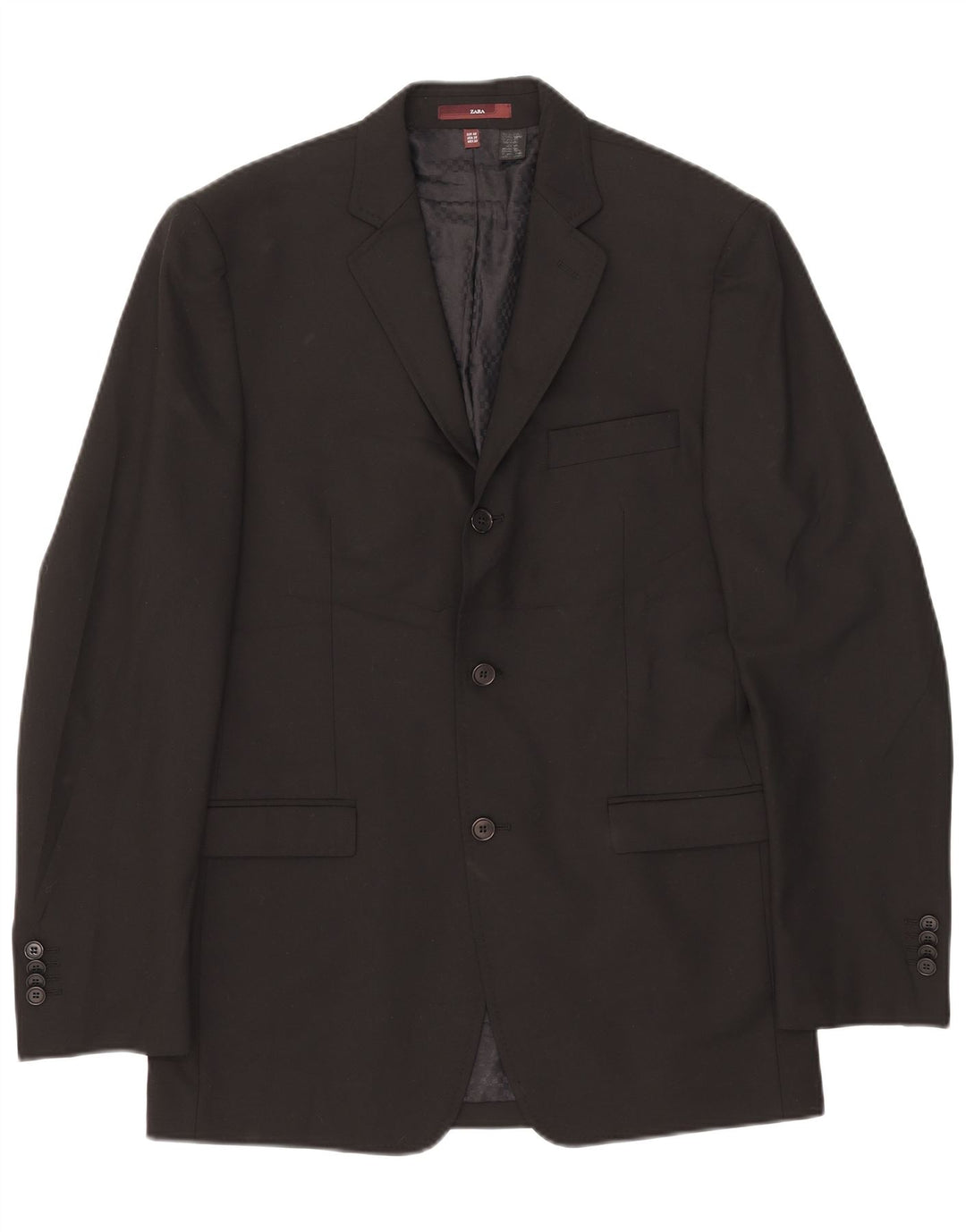 Zara Chaqueta tipo blazer de 3 botones para hombre EU 48 Mediano Negro Poliéster