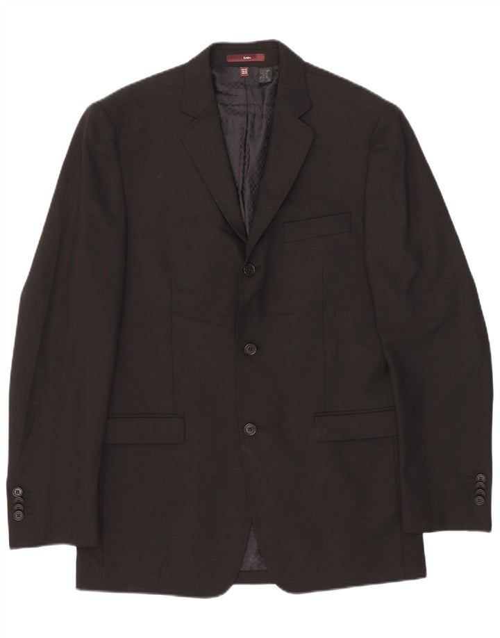 Zara Chaqueta tipo blazer de 3 botones para hombre EU 48 Mediano Negro Poliéster